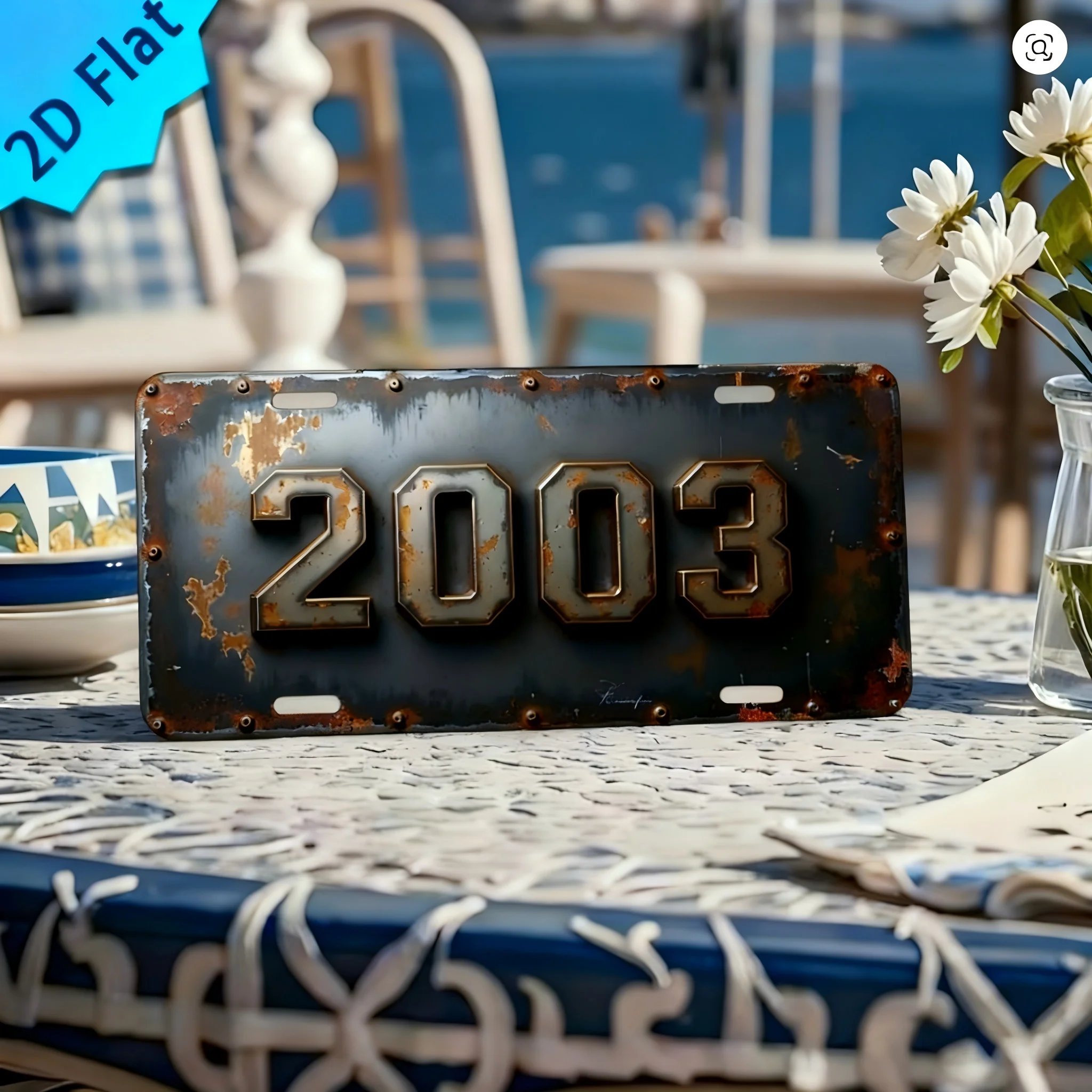 Classic Style Aluminum License Plate for Home Décor, Bars, and Cafés