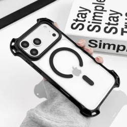 Creative Drone Anti - Drop Magnetic Case with Transparent Crossbody Shell - iPhone 12 Pro Max (Black DK)