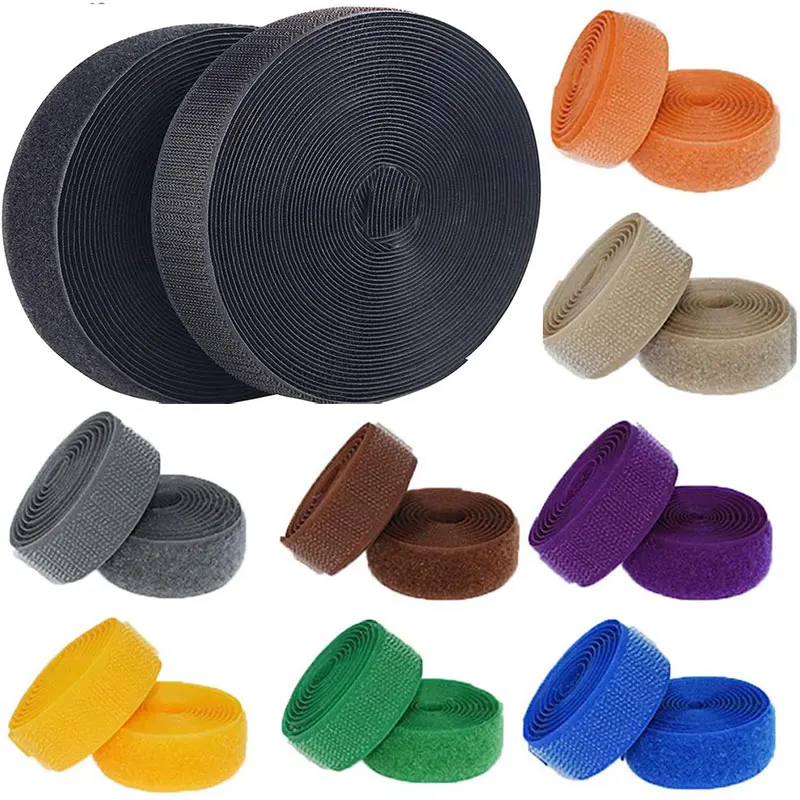 2 Meter/Pairs Colour Adhesive Fastener Tape No Glue Hook and Loop Magic Tapes for Sofa Sheet DIY Sewing Supplies Nylon Sticker