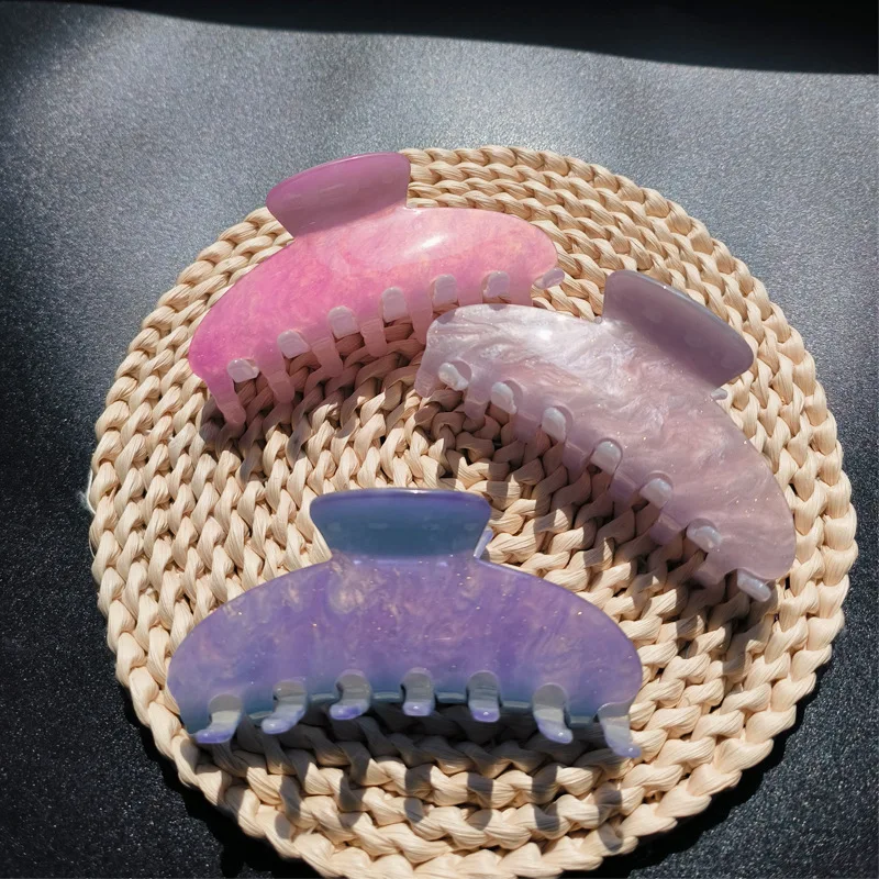 

Rectangle Handle 10cm Color-Changing Acrylic Hair Claws Brand New Discolor Sparkle Acrylic Hair Claw Clips For Women