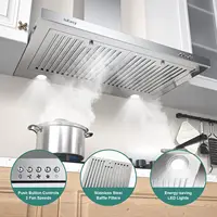 Hood 30 inch, Wall Mount Vent Hood 500 CFM with Ducted Convertible Ductless Kitchen Hood in Stainless Steel, 3 Spee 2