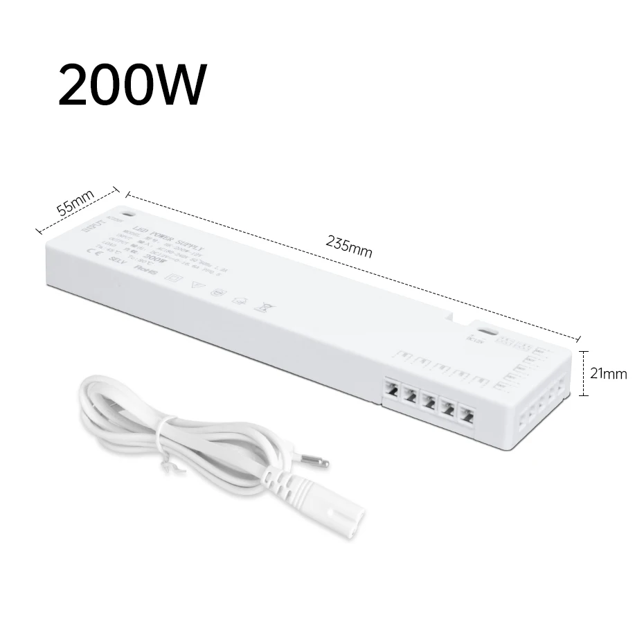 ตัวเลือกสินค้า หม้อแปลงไฟฟ้าควบคุมแสง LED 12V/24V สำหรับตู้เสื้อผ้า