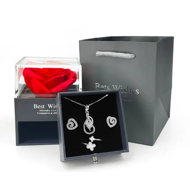 Rose Gift Box Creative Drawer Necklace Rings Earrings Jewelry Boxs Best  Gifts For Girlfriend 2022 New Luxury Fashion Accessories