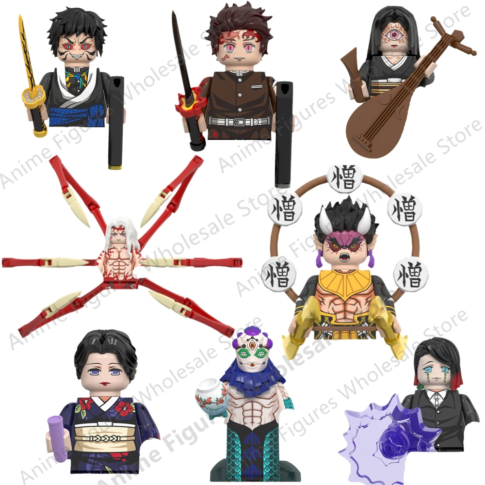 Nuovo Anime Demon Slayer Kamado Tanjirou Hantengu Kaigaku Mattoni Mini Action Figures Assemblare Giocattoli Bambole Regali Per Bambini Wm6138 Wm6163