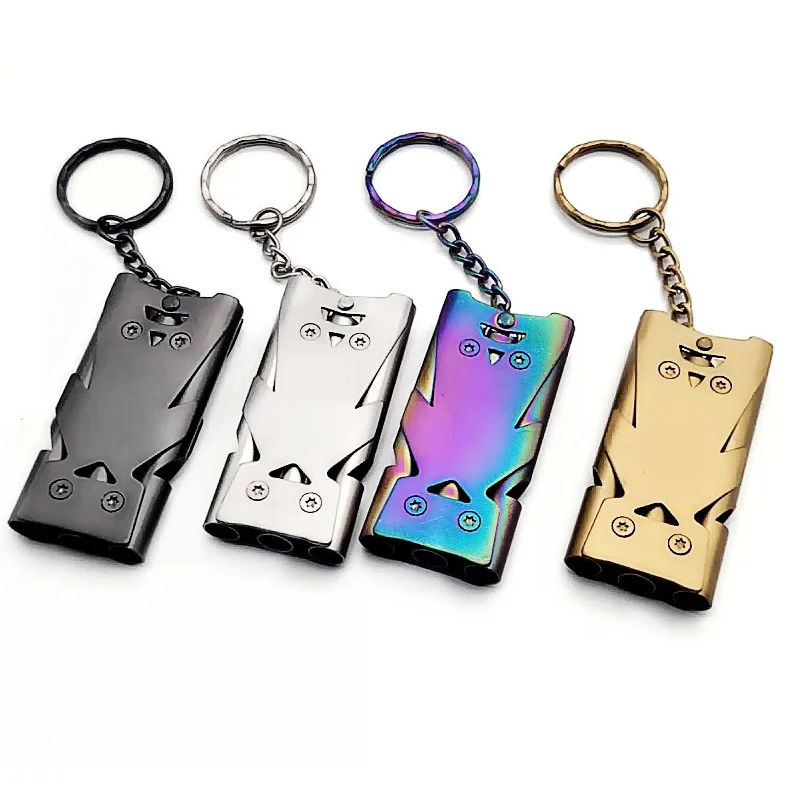 Three-tube whistle Stainless Steel Outdoor Survival Whistle Wilderness Kit EDC Loud survival metal whistle 1 pc survival whistle,metal whistle