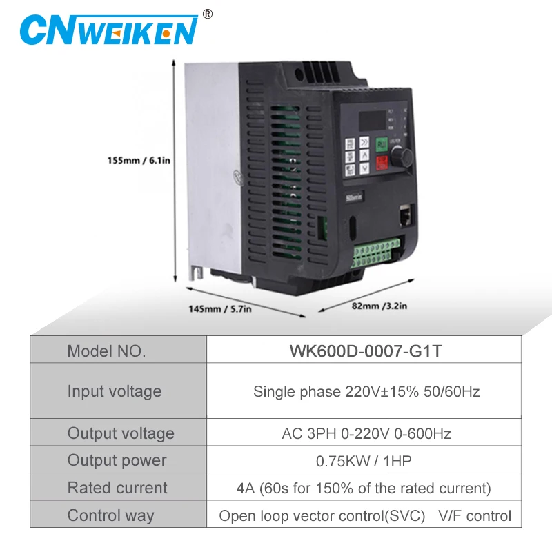 2.2KW/1.5KW VFD Single Phase input 220v and 3 Phase Output 220V Frequency Converter/Adjustable Speed Drive/Frequency Inverter