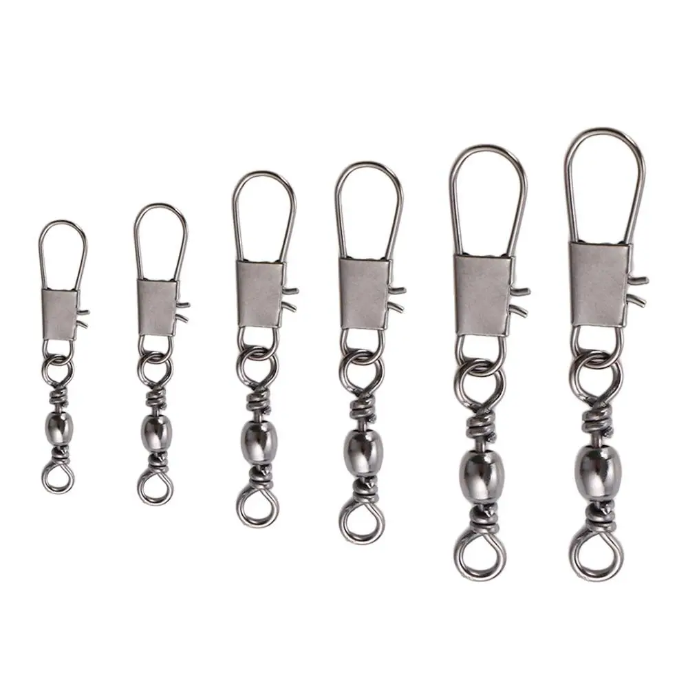 

Size With Snap Fishhook Swivels Solid Rings Barrel Rolling Fishing Connector Fishing Connector Pin Solid Rings Swivel