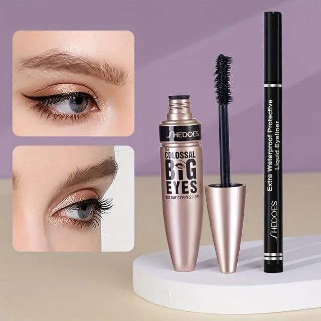 Slender Mascara Builds Volume and a Flared Arch that Lasts and Eyeliner Pen Set Cosmetics - Free Shipping 01