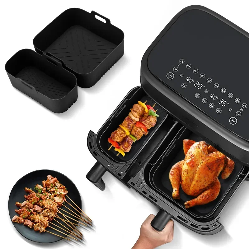 Silicone Liner for Rectangle Air Fryer - Versatile Basket Mold (Big & Small Sizes Available)
