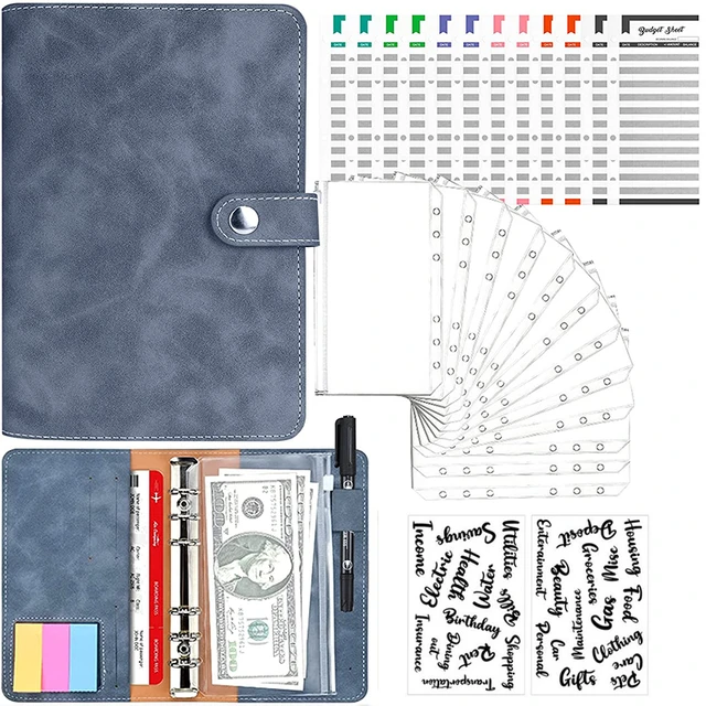 A6 Planner Notebook Agenda Budget cartella di lavoro Budget francese busta  raccoglitore tasche per soldi Budget risparmio Bill Organizer - AliExpress