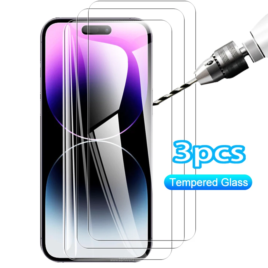 3 Pezzi Proteggi Schermo In Vetro Temperato Per Iphone 14 Pro Max Vetro Protettivo Iphone 14 Plus Ifone 14 Aphone I Phone 14 Promax Film