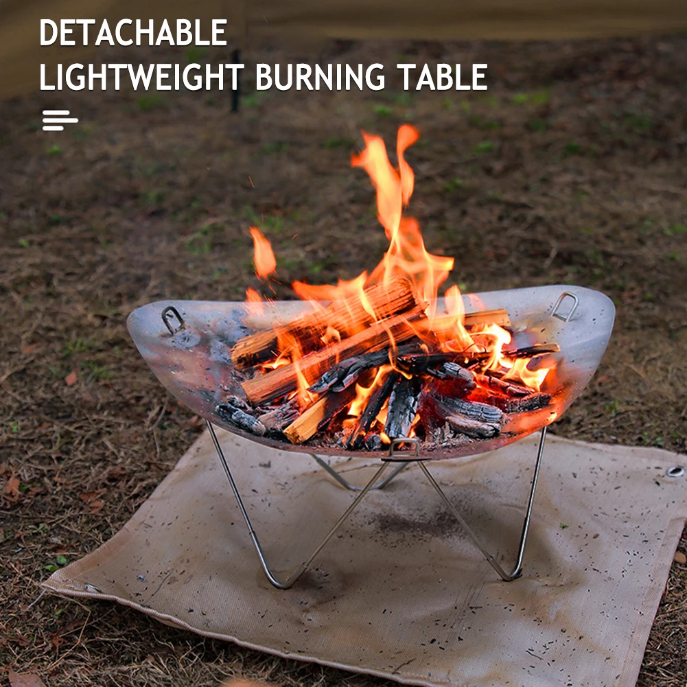 Portable Outdoor Fire Pit Grill Collapsing Camping Stove Stainless