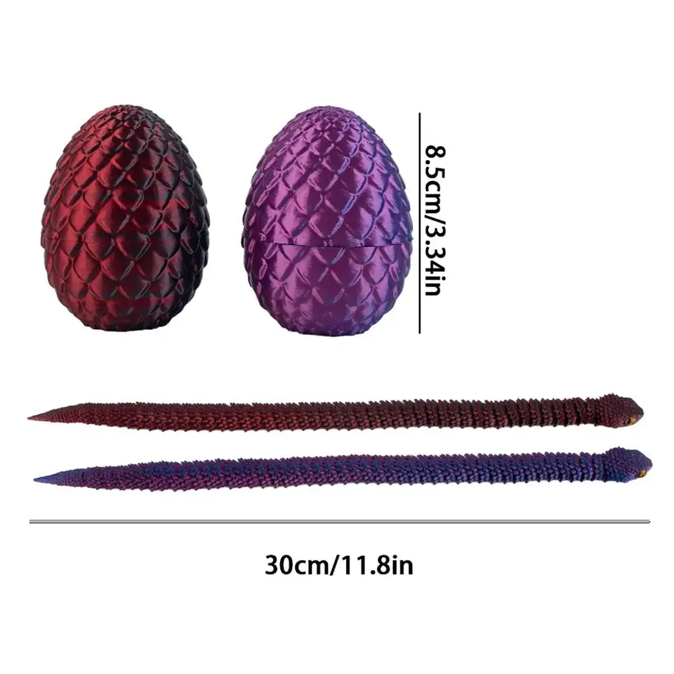 3D Printed Cool Snake Dragon Egg Multi-joint Novel Easter Hot-selling Gift Decompress Children's Toys Desktop_voghion.com