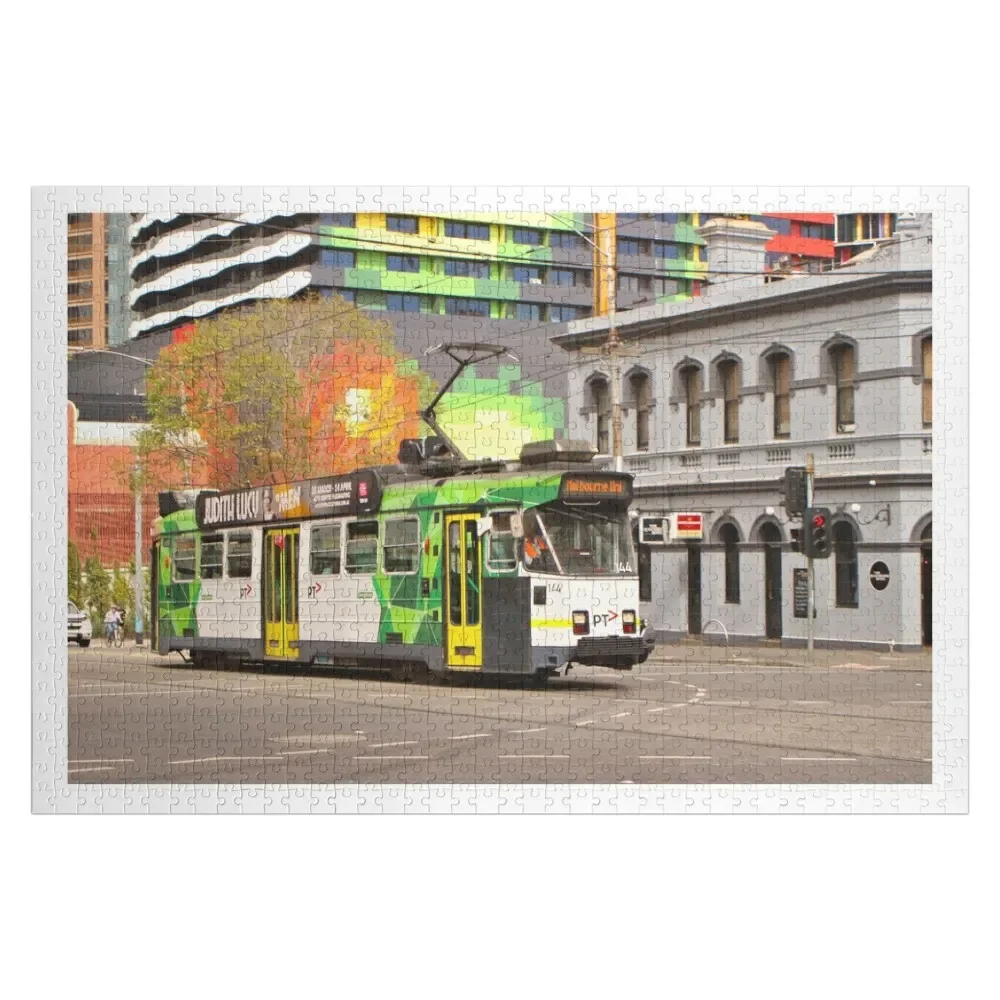 Melbourne tram, Swanston Street Jigsaw Puzzle Name Wooden Toy Picture Custom Gifts Woods For Adults Puzzle