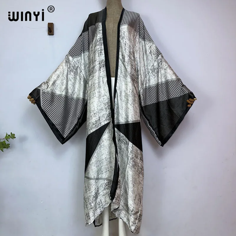 2022 WINYI 아프리카 패션 비키니, 스위트 레이디, 뉴 파티 가디건 스티치, 섹시한 보호 여름 프린트, 휴일 아프리카 긴팔 기모노