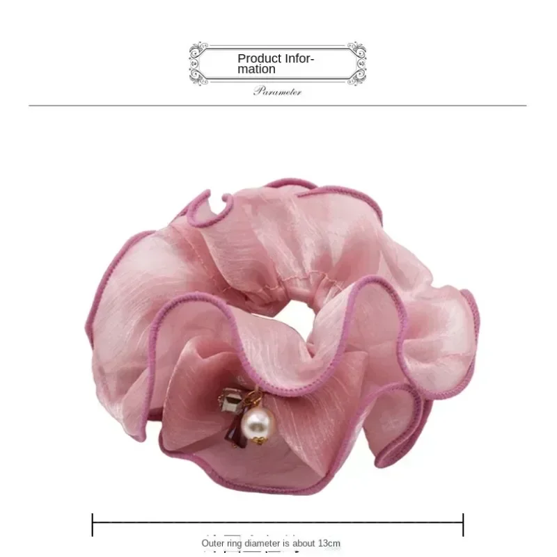 Elegant Pearl Flower Hair Scrunchie - Stylish Korean Hair Accessory