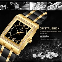 WWOOR Reloj New Fashion Ladies Diamond Watch Top Brand Luxury Square Wrist Watch Simple Women Dress Small Watch Relogio Feminino 2