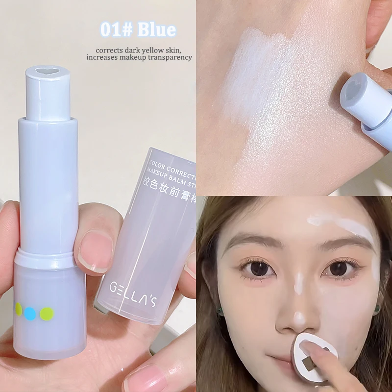 Facial Primer Makeup Primer Color Correcting Makeup Primer Balm Moisturizing Green Purple Concealer Cream Cover Dark Circles Brighten Face Foundation Base
