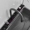 Dragon Honeycomb 304 Stainless Steel Kitchen Sink Big Size Embossed Knife Holder Piano Digital Display Waterfall Kitchen Sink 4
