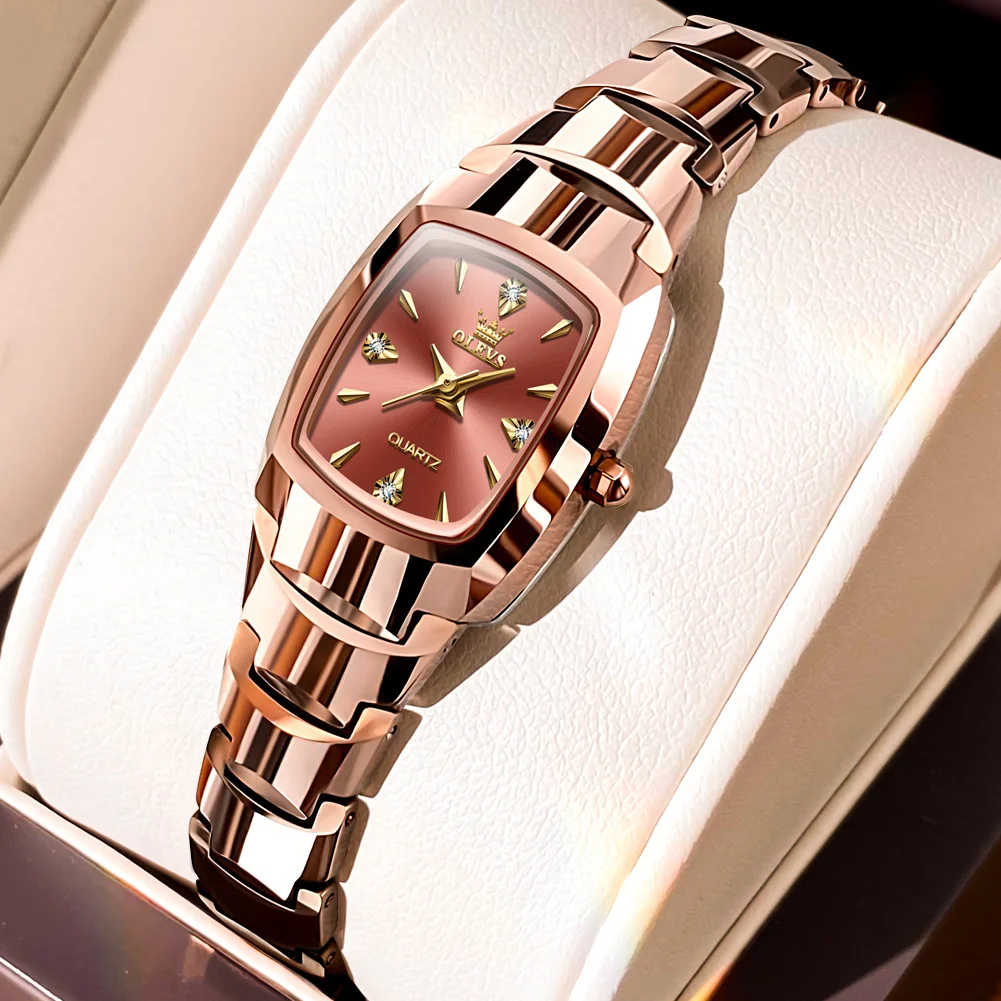 New OLEVS Couple Tungsten Steel Watches Pair Men And Women Fashion Luxury Waterproof Quartz Wristwatches Ladies Clock Reloj