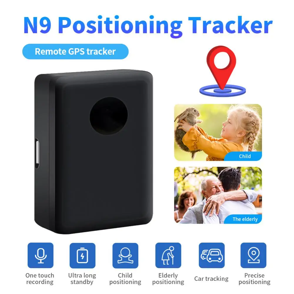 N9 Car GPS Mini Tracker Real Time Tracking Monitor Anti-Theft Anti-lost Locator Strong Magnetic Mount SIM Message Positioner