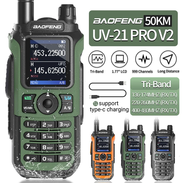 Baofeng UV-21 Pro 10W Walkie Talkie Long Range Portable Ham Radios