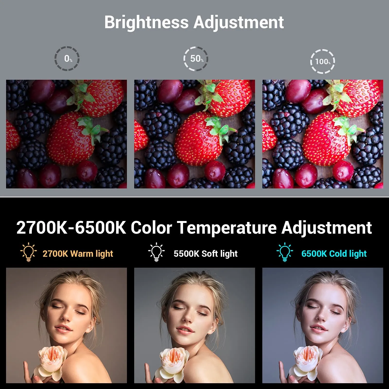 P96 LED Video Light Mini LED Camera Lights 2200mAh 6500k Zoom Photo Video Lighti