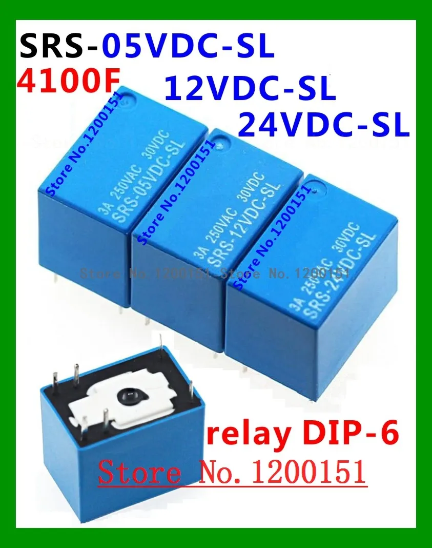 4100 SRS-05VDC-SL SRS-12VDC-SL 5V 12V 24V 3A relay DIP-6