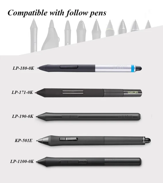 Capacitive Stylus Bamboo Stylus Replacement Tips Wacom Intuos Wacom 200Pcs  Nibs Wacom ACK 20001 Standard Black Pen