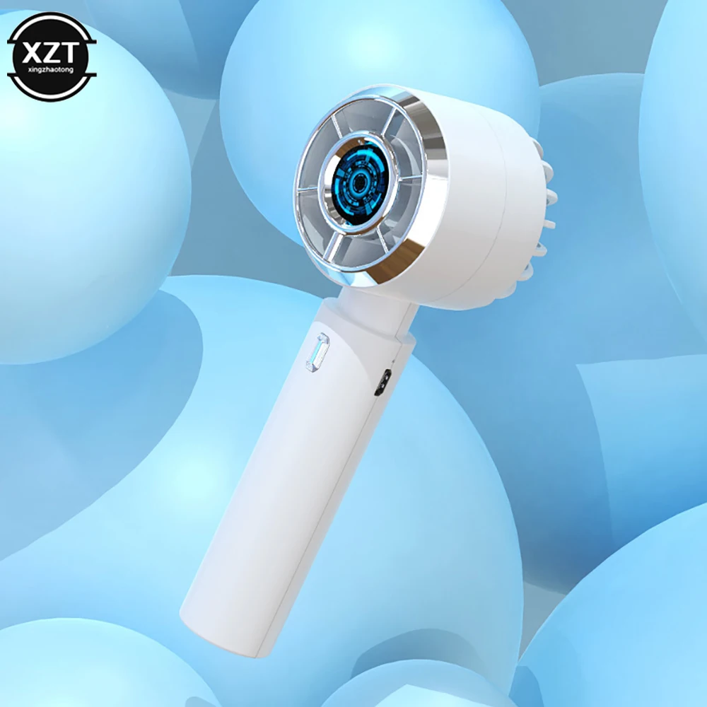 New USB Rechargeable Mini Handheld Turbine Fan Home Office Mute Multi-function Desktop Fan Students Outdoors Portable Pocket