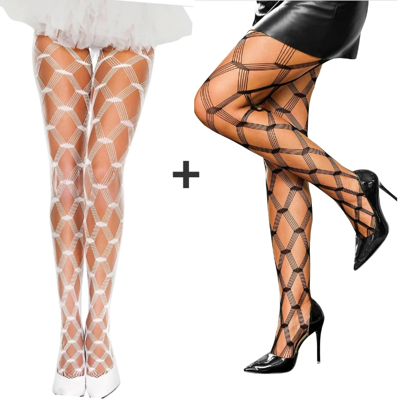 

2Pcs Nightclub Tights Women's Pantyhose Transparent Breathable Leggings Fishnet Underwear Sexy Sheer Tights Dropshipping
