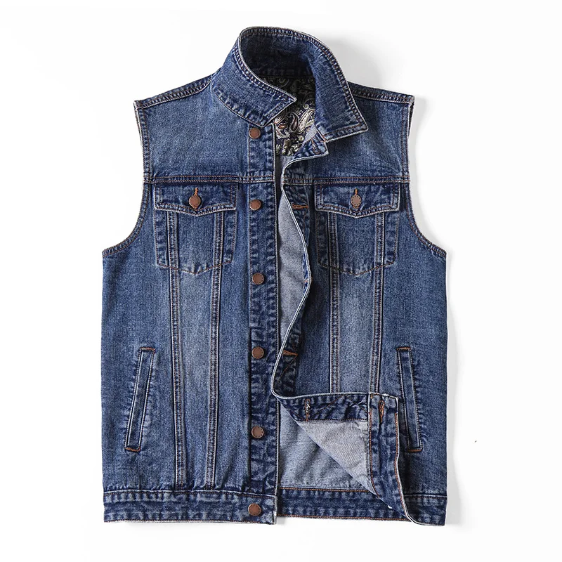 

Brand Men's Denim Vest Jacket Plus Size 6XL Clothing Summer Fashion Waistcoat Male Casual Big size Jeans Sleeveless Men