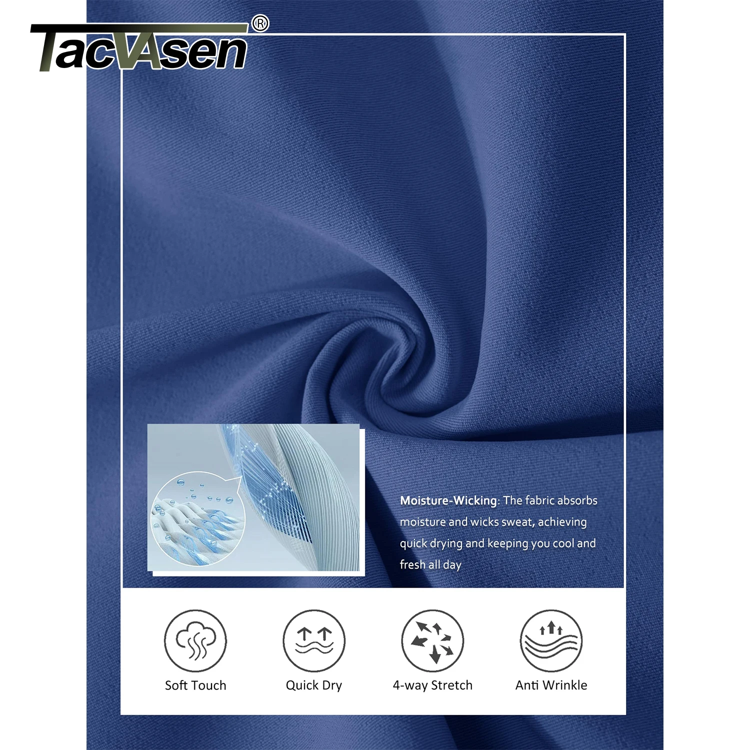TACVASEN Golf Quick Dry Shorts Men Stretch Lighyweight Dress Work Casual Shorts with 4 Pockets Flat Front Hiking Shorts 9 Inch 5