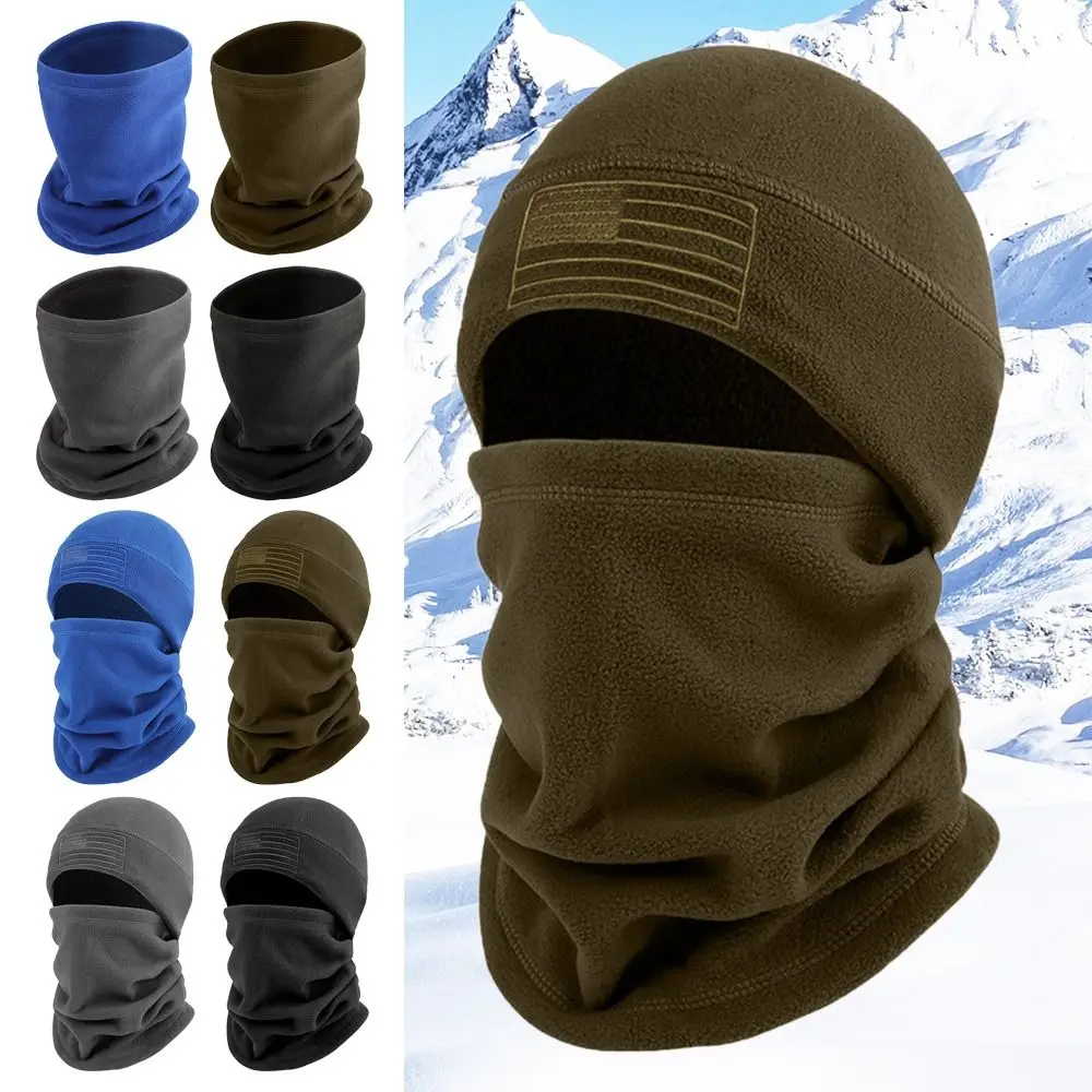 Winter Warm Men's Coral Fleece Cap Scarf Neck Wool Face Mask Fashion Unisex Sports Hat Women Scarf