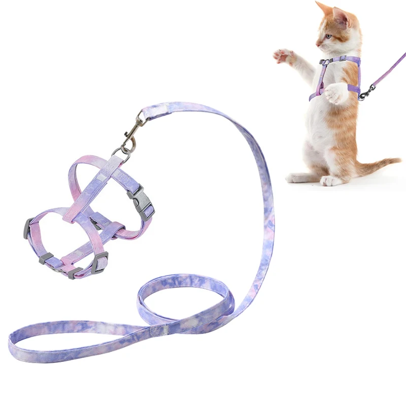 Cat Harness and Leash Set Adjustable Escape Proof Pet Harness for Kitten Outdoor Walking Cat Collar Lead Leash Pet Supplies Cat Harness and Leash Set Adjustable Escape Proof Pet Harness for Kitten Outdoor Walking Cat Collar Lead Leash Pet Supplies
