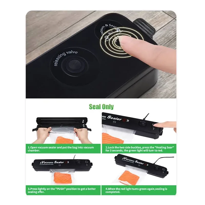 Food Sealing Portable Home Vacuum Kitchen Helper 220V Automatic Packaging Machine Food Vacuum Sealing Machine 6
