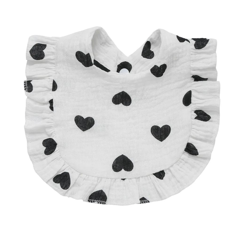 Baby Bib Korean Style Feeding Drool Ruffle Floral Infants Saliva Towel Soft Cotton For Newborn Toddler Kids