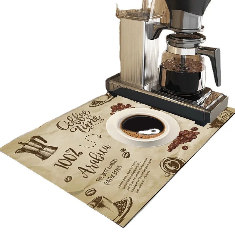 Coffee Machine Mat Kitchen Bar Dishwashing and Drainage Mat Silicone Dining Table Mat Insulatio Coffee Machine Special Mat images - 6