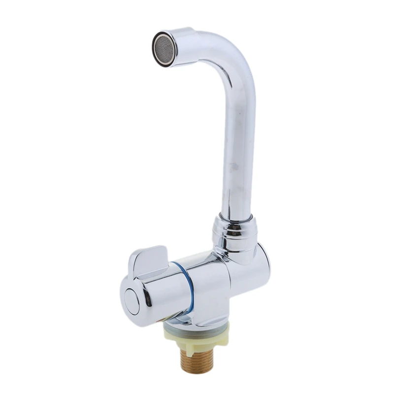 

Foldable RV Faucet 360 Degree Rotation Bathroom Kitchen Single Cold Water Copper Basin Faucet For RV Marine Boat