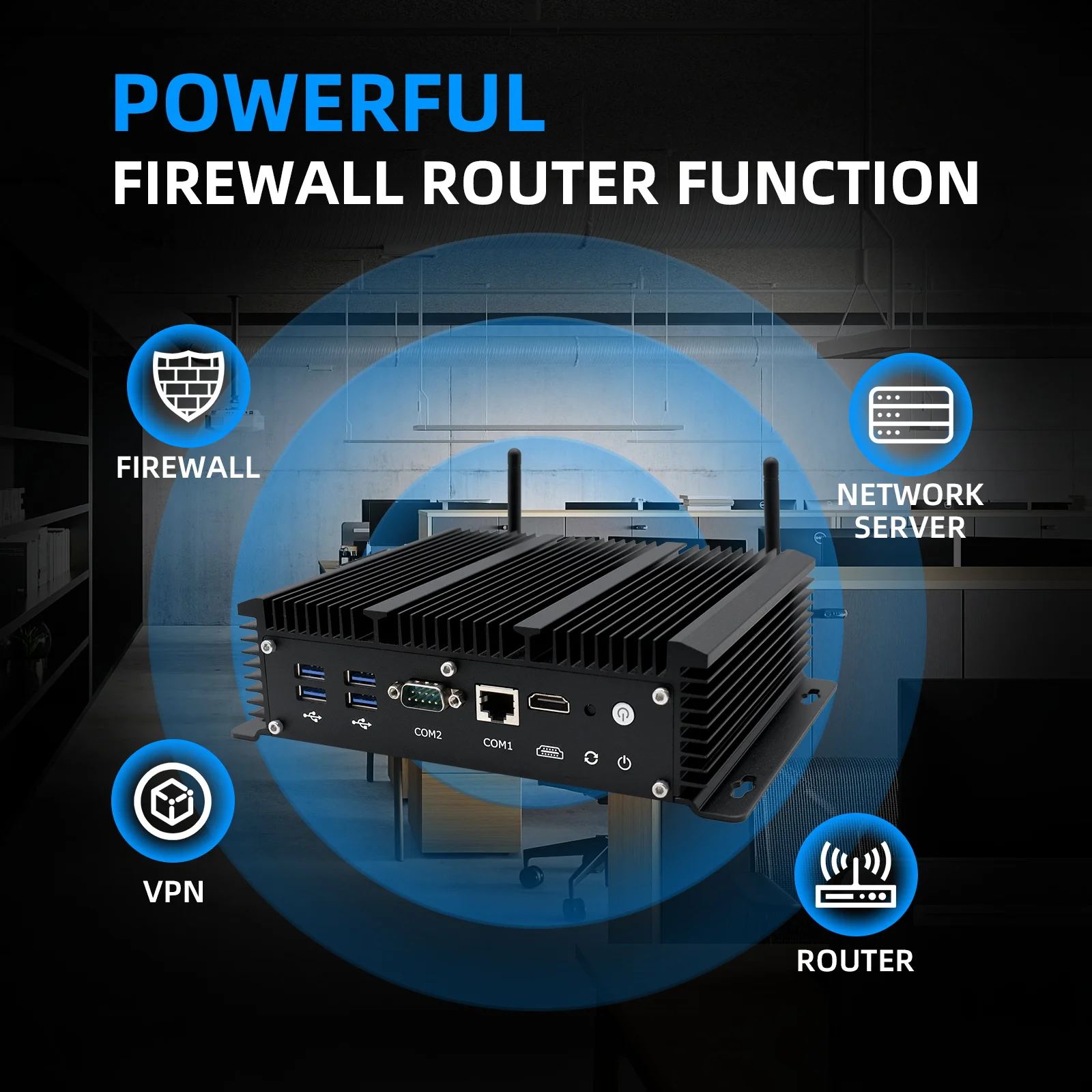 

HYSTOU Firewall 10th Gen Intel Core Mini PC NIC DB9 4*USB3.0 DDR3 SATA mSATA HD-MI Fanless Desktop Ubuntu 6*RJ45 Lan