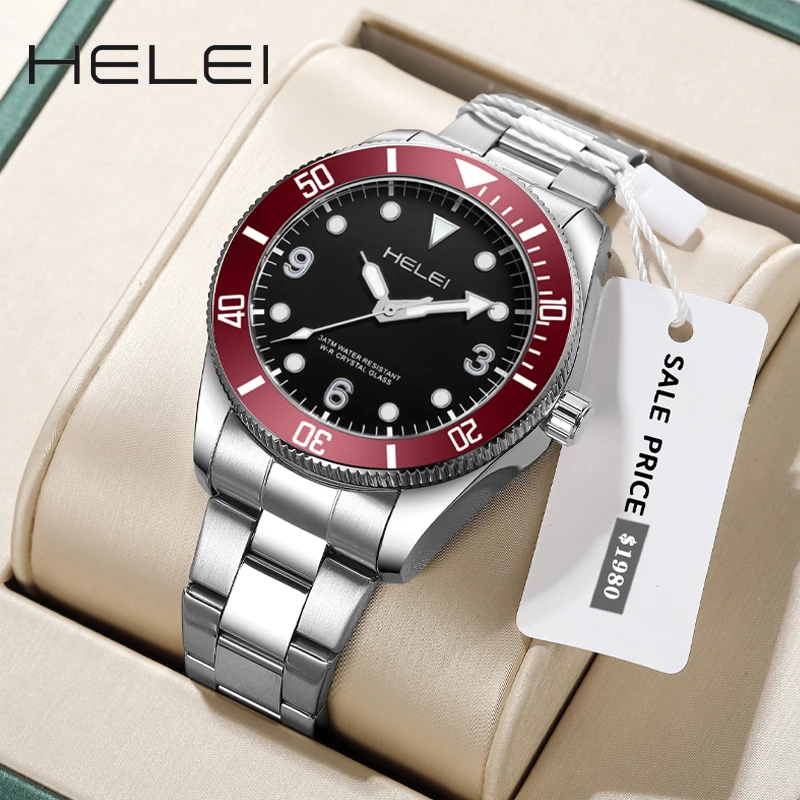 

HELEI new models 2024 helmsman series personality fashionable multi-function quartz movement men's quartz watches men's watches