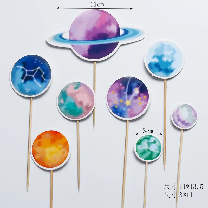 Planet Rocket - Set Di 22 Topper Per Torta A Tema Spaziale - Astronauti, Razzi E Stelle Per Decorazioni Feste Bambini - 5