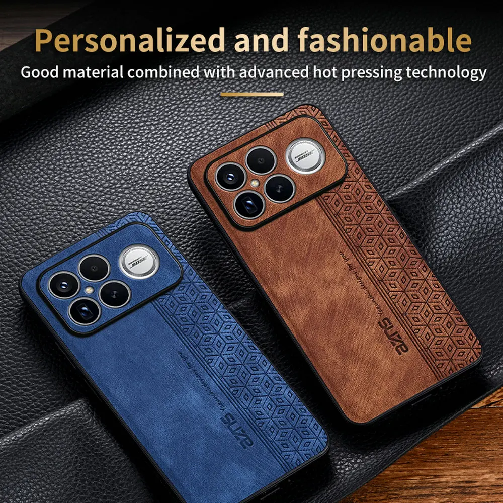 Luxury Leather Back Cover with 360° Camera Protection - Premium Case