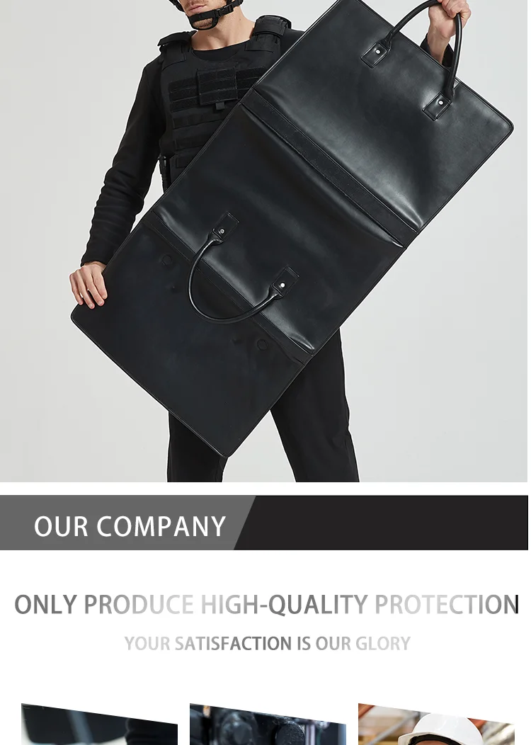 Briefcase with foldable bulletproof shield level NIJ IIIA 160x50 cm