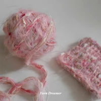 100g Plush Yarn Pink Wool Yarn for Crochet Thread Peach Color velvet yarn chunky Fancy yarns for Knitting and crochet 1