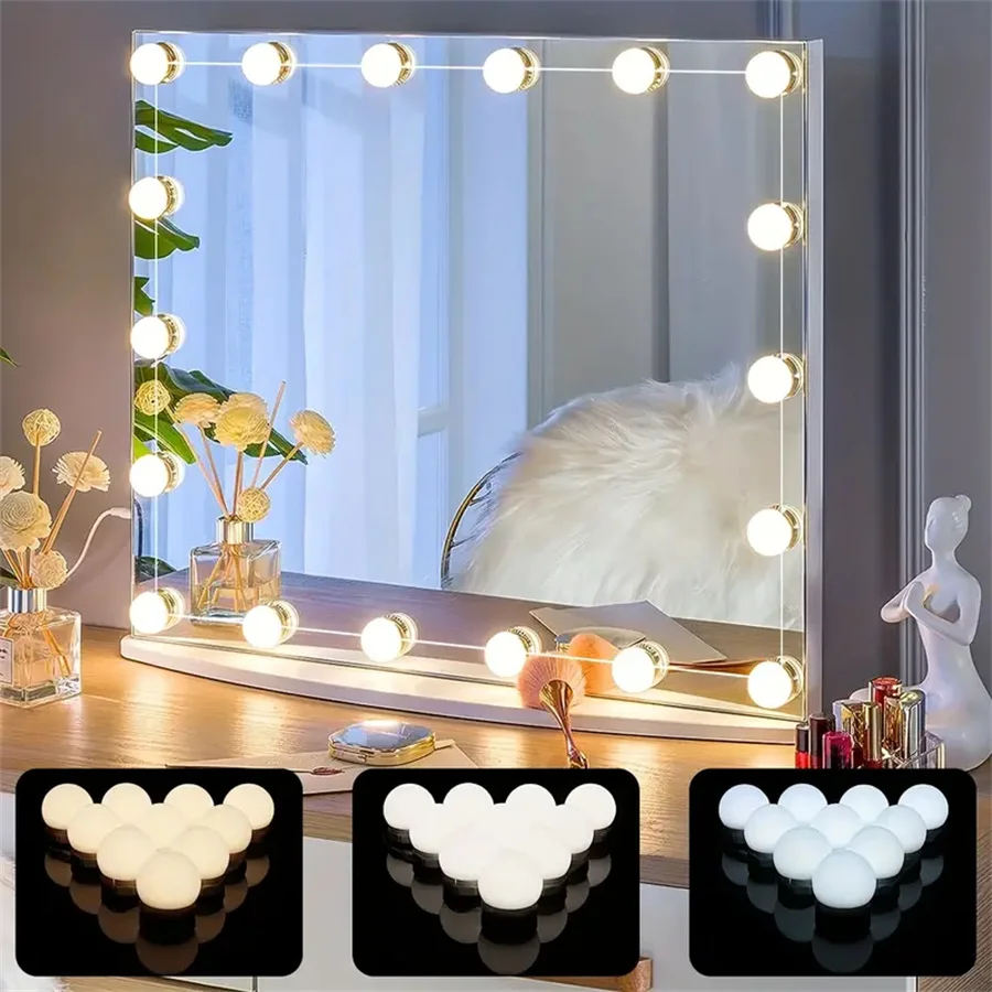LED Lights Hollywood style makeup mirror light USB cable Makeup room mirror light 8 lights /10 lights /1