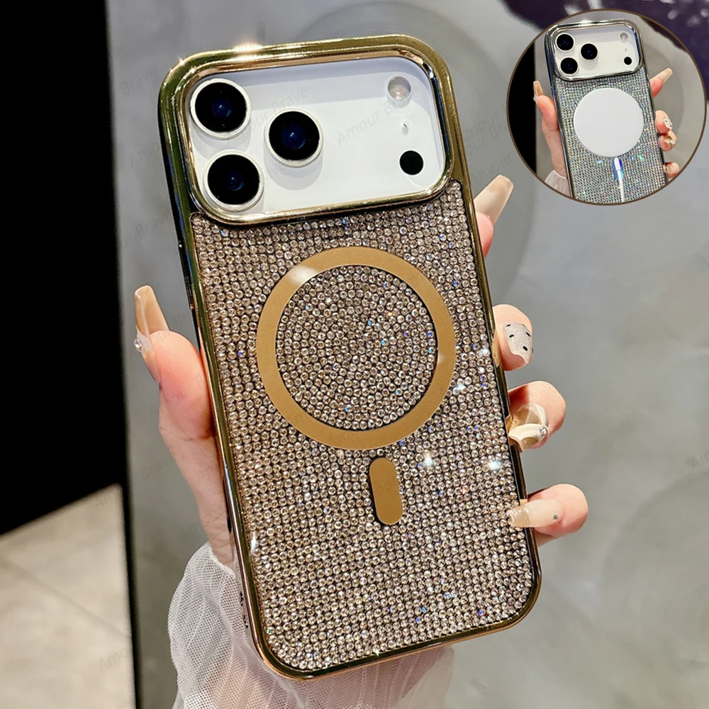 Diamond Bling Glitter Magnetic Wireless Charging Phone Case