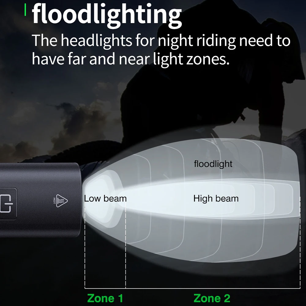 Bike Headlight CYCLAMI AI-1200 Bike Headlight MTB Doad Bicycle AI 1200 Lumens Front Lamp Auto Light Sensor Night Cycling Portable flashlight