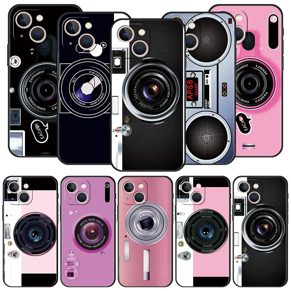 Vintage-Inspired Shockproof TPU Phone Case with Retro Camera Design