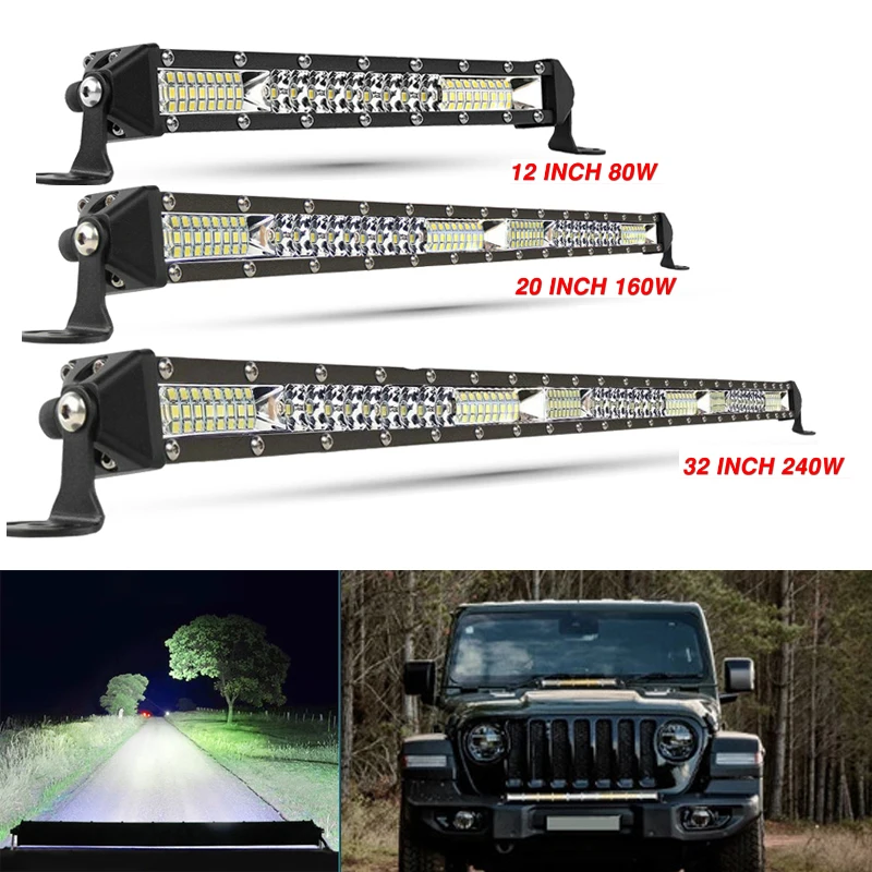 

Slim Spot Flood LED Bar Off Road 12V 24V LED Light Bar/Work Light For Car 4x4 Truck ATV SUV Boat lada Barra LED Lightbar